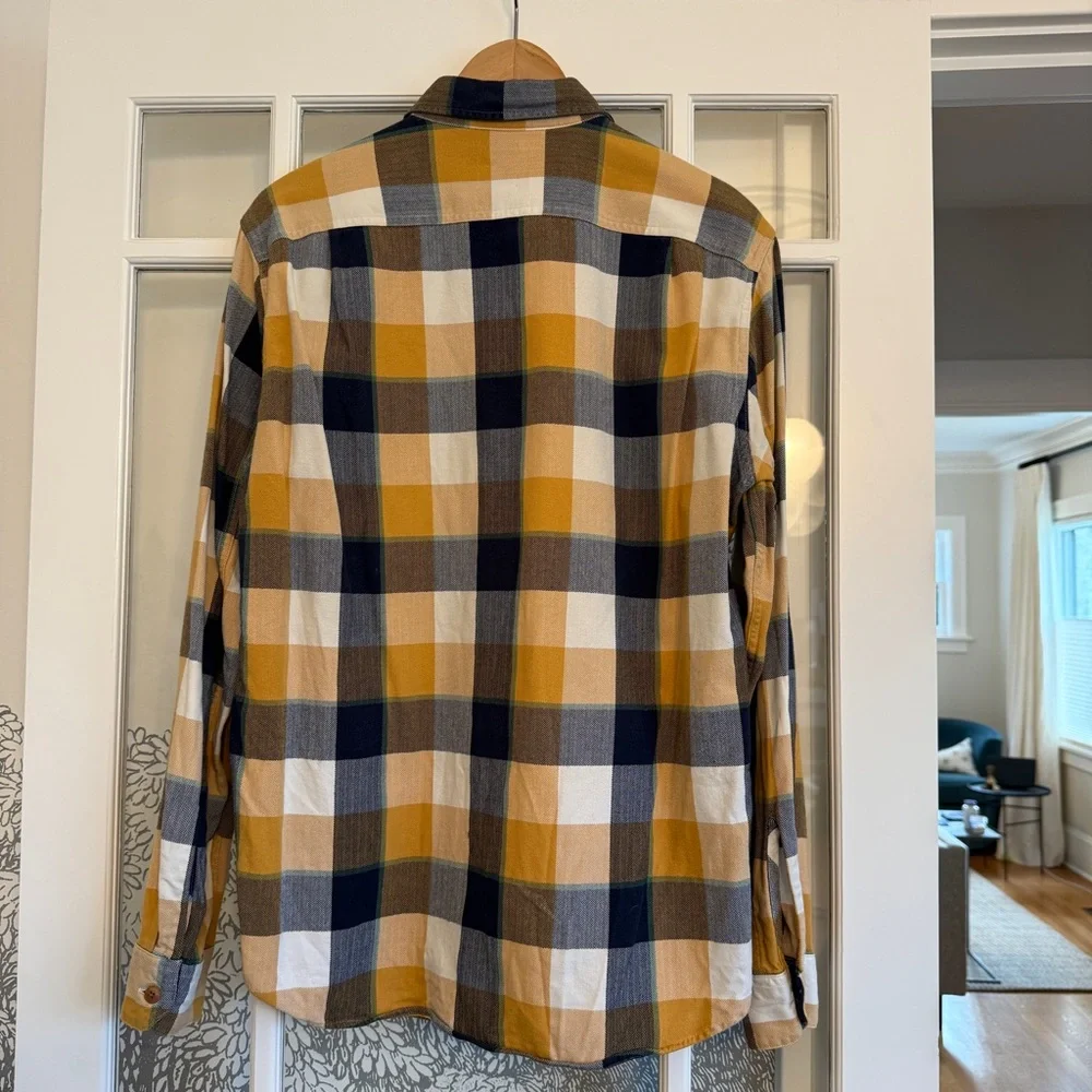 J.Crew Plaid Men's Button Down Check Shirt in Yellow and Blue